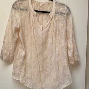 Rebecca Taylor cream lace blouse size 6, NWT